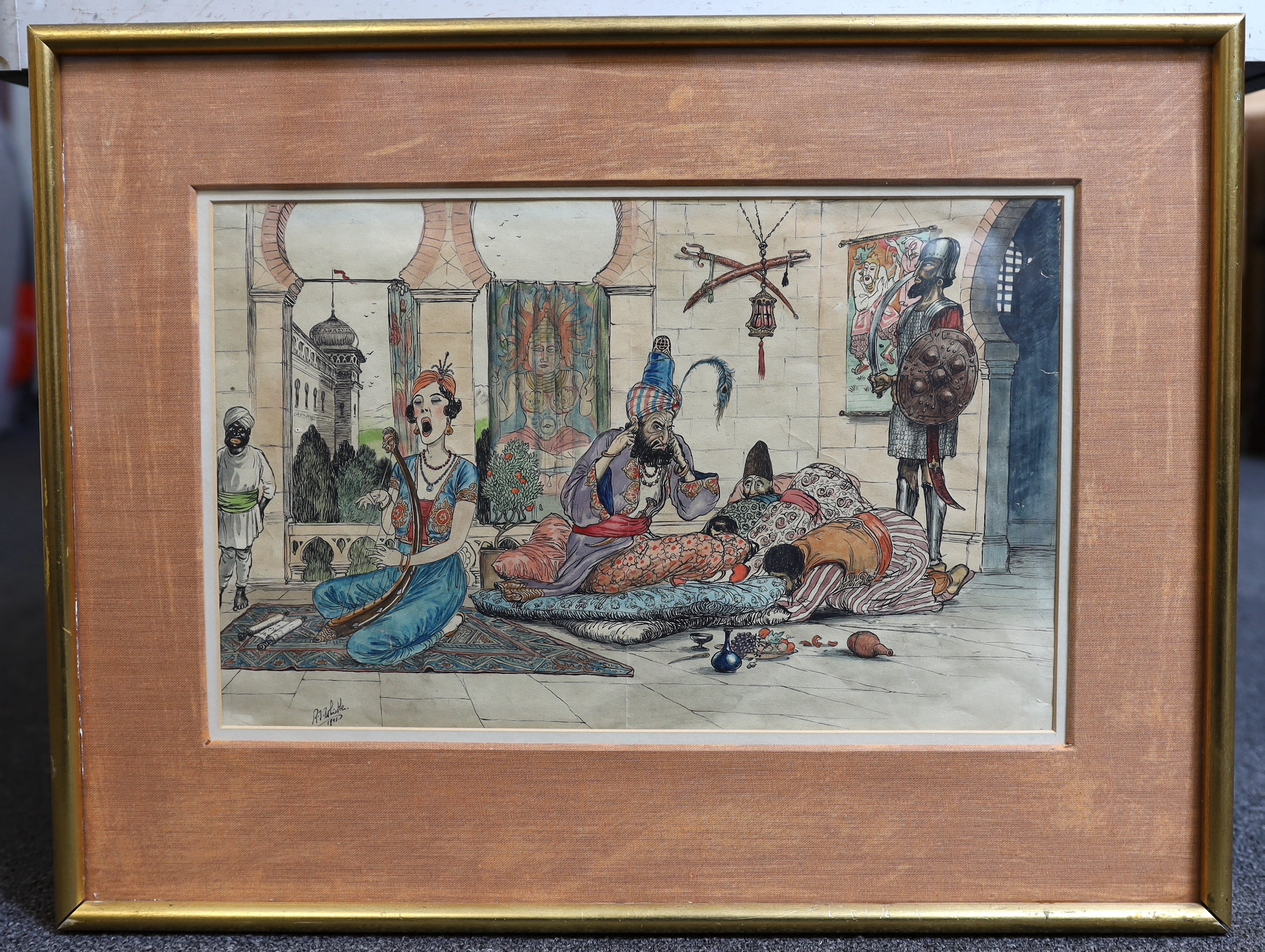 Rex Whistler (1905-1944), 'Arabian Nights', ink and watercolour, 22.5 x 26cm